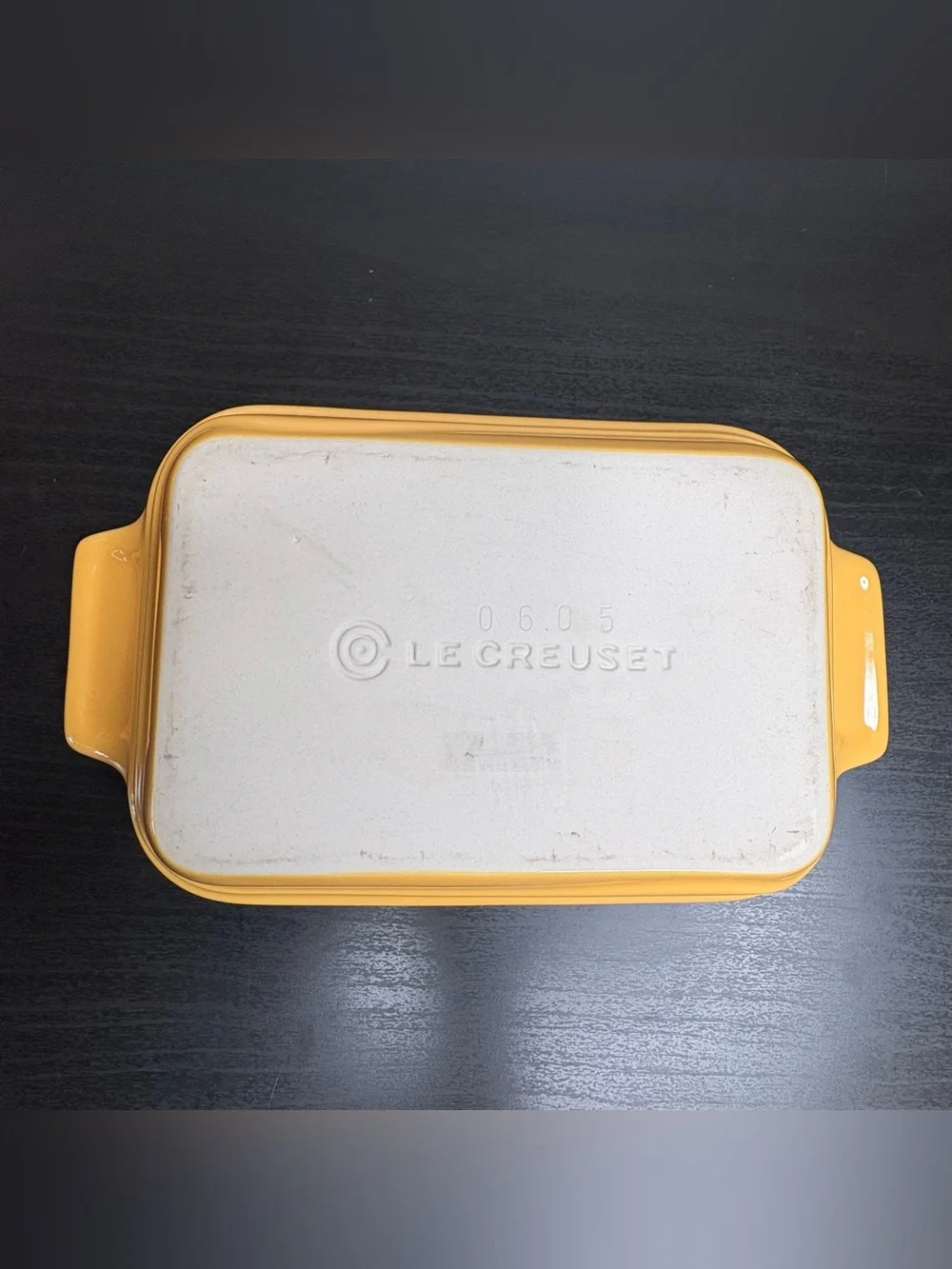 Le Creuset Yellow Stoneware Small Baking Dish Ceramic Kitchen Casserole Rare